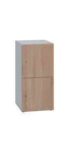 DOMINIT 22 úložná skříň 2-boxová, 917x450x400 mm, korpus bílý, dvířka dub bardolino